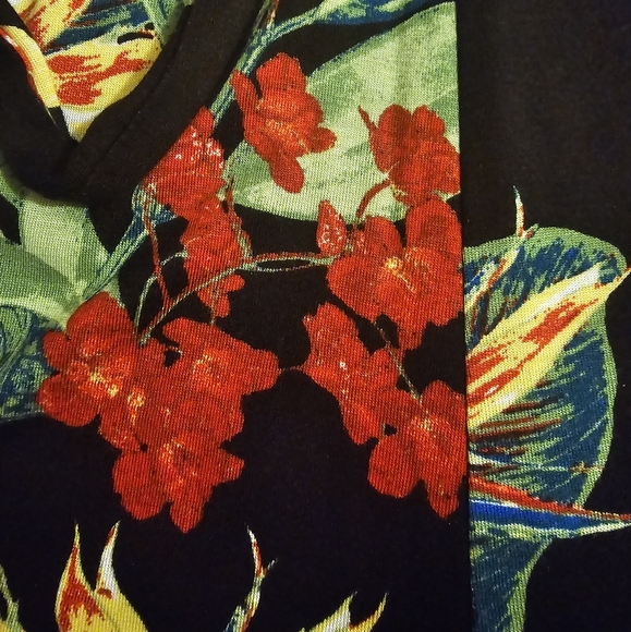 NWT Chelsea Black and Flowered Dress - Picture 4 of 4